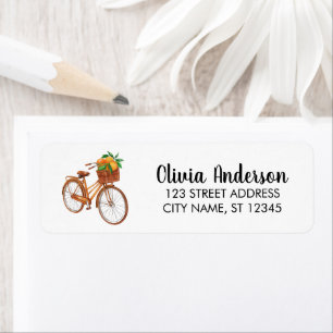 Bicycle With fruit orange Return Address Label