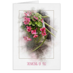 bicycle with geraniums thinking of you