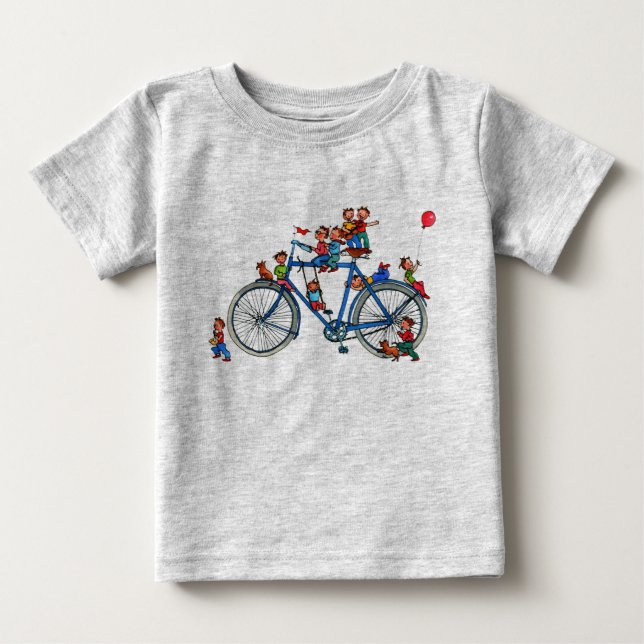 Bicycle with Kids Baby Shirt (Front)
