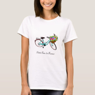 Bicycle with multicolored flowers & calligraphy T-Shirt