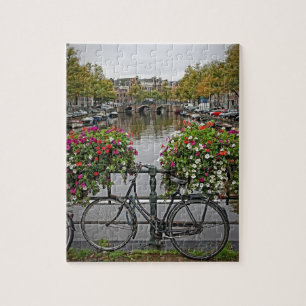 Bicycles and Canals in Amsterdam - 8x10 - 110 pc Jigsaw Puzzle