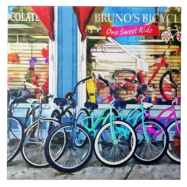 Bicycles and Chocolate Tile (Front)