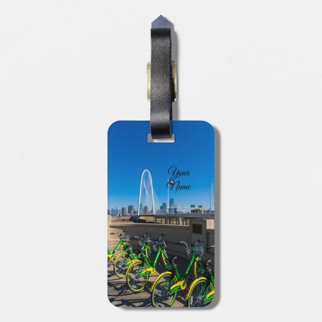 Bicycles And Dallas Luggage Tag (Back Vertical)