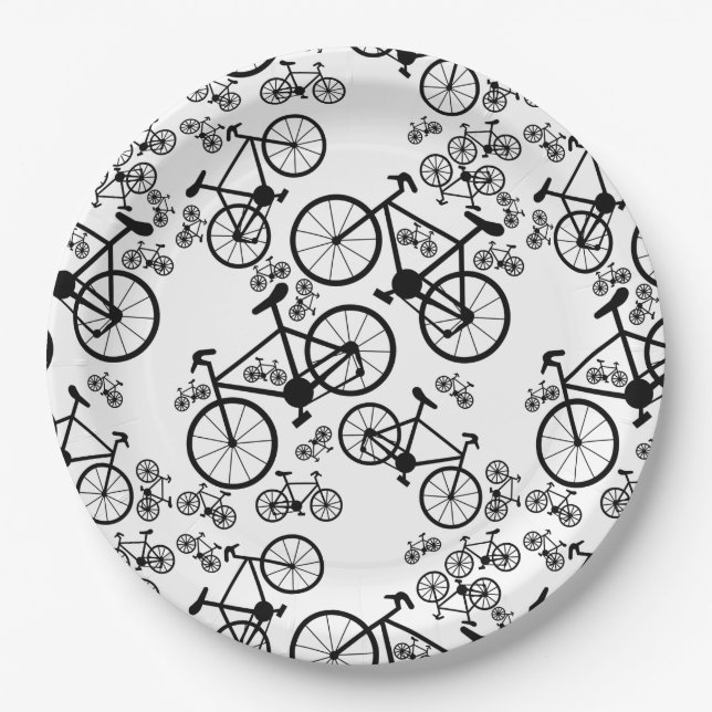 Bicycles Big and Small Paper Plate (Front)