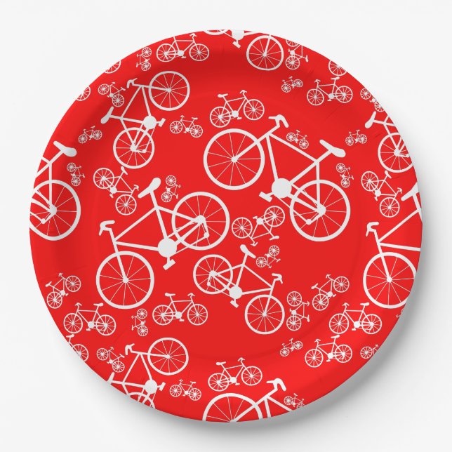 Bicycles Big and Small Paper Plate (Front)