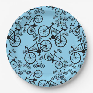 Bicycles Big and Small Paper Plate