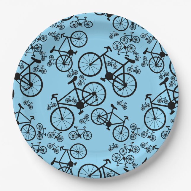 Bicycles Big and Small Paper Plate (Front)