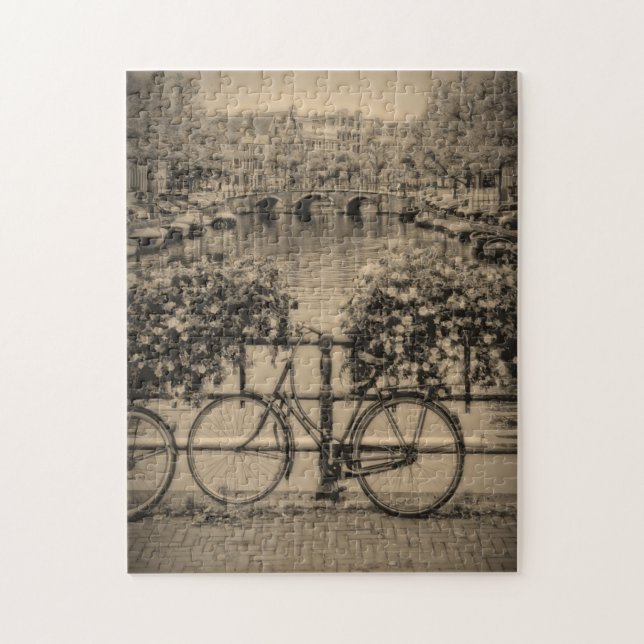 Bicycles & Canals - Classic Amsterdam - Puzzle (Vertical)