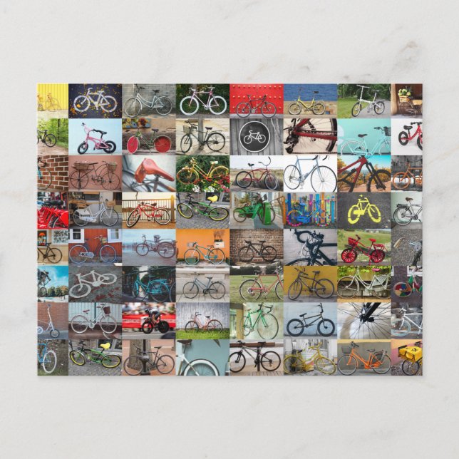 Bicycles Cycling Collage Postcard (Front)
