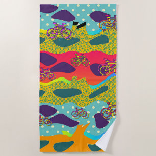 Bicycles Fun Novelty Beach Towel