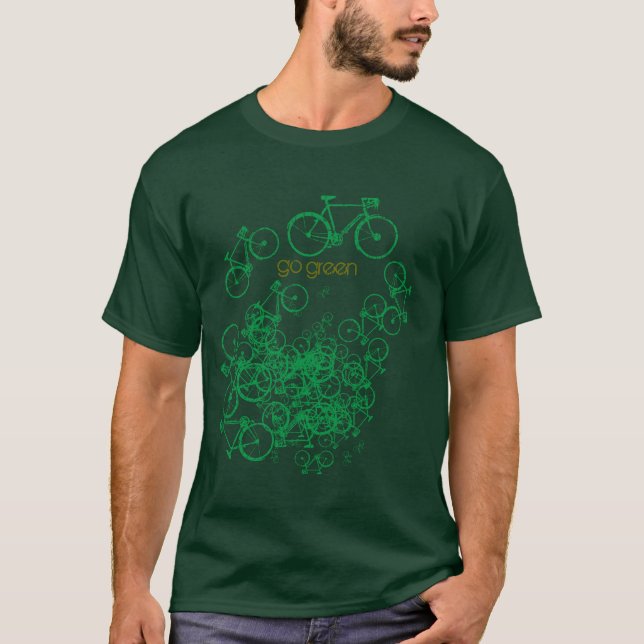 bicycles go green lifestyle T-Shirt (Front)