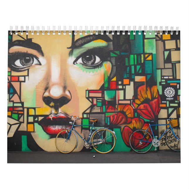 Bicycles on Graffiti wall Calendar (Cover)