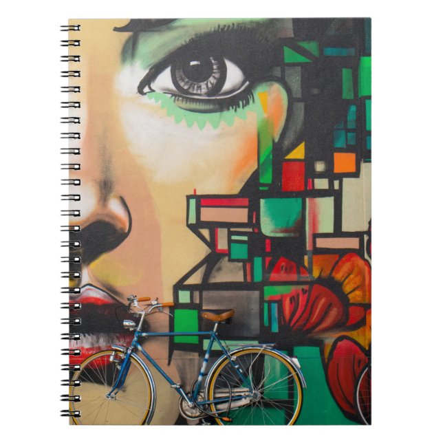 Bicycles on Graffiti wall Notebook (Front)