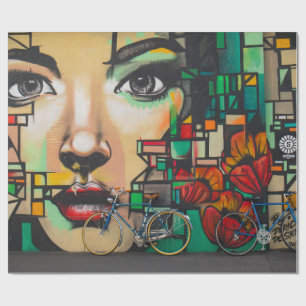 Bicycles on Graffiti wall Wrapping Paper
