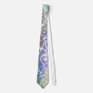 bicycles on watercolor tie