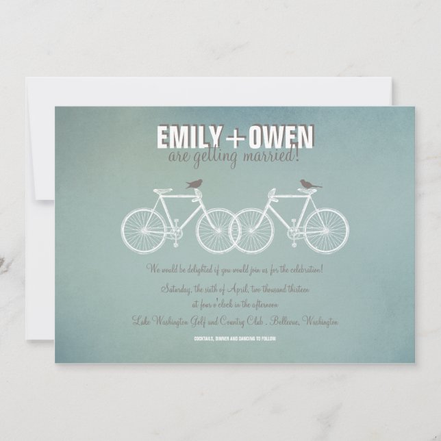 Bicycles Wedding Invitation (Front)