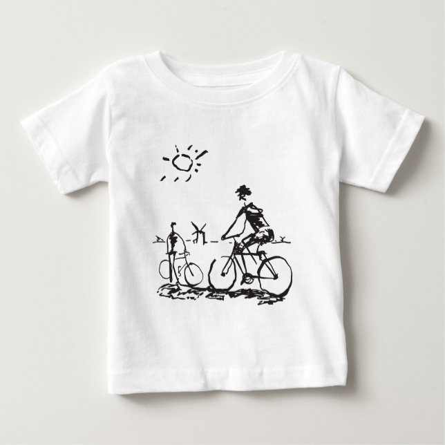 Bicycling Bike Sketch Baby T-Shirt (Front)