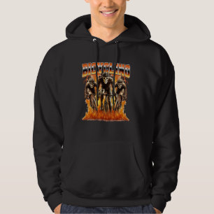 Bicycling Biker Cyclist Bicycle Skeleton 90s Bootl Hoodie