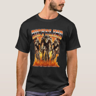 Bicycling Biker Cyclist Bicycle Skeleton 90s Bootl T-Shirt