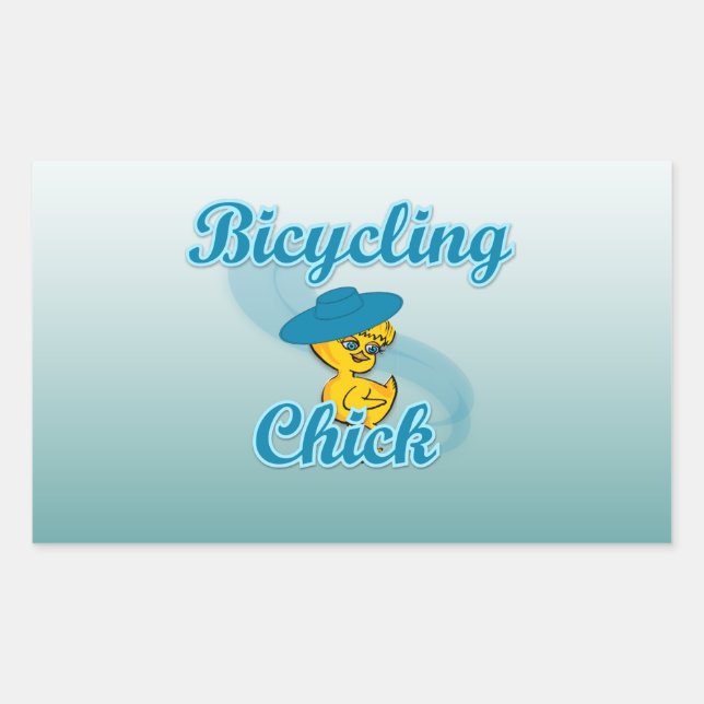 Bicycling Chick #3 Rectangular Sticker (Front)