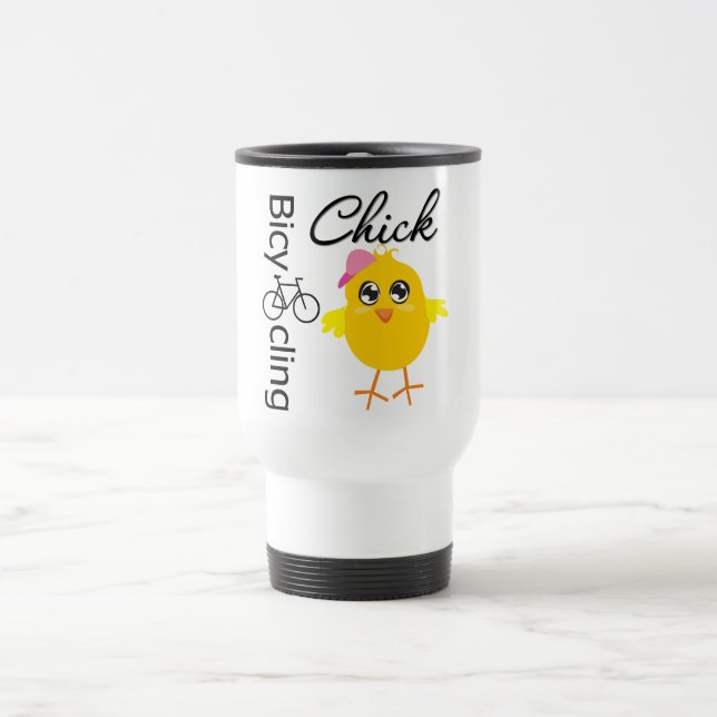Bicycling Chick Travel Mug (Center)