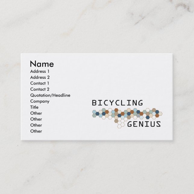 Bicycling Genius Business Card (Front)