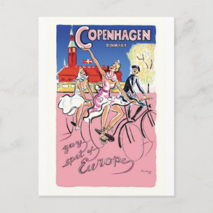 Bicycling in Copenhagen, Denmark Postcard