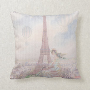 Bicycling through Paris Cushion