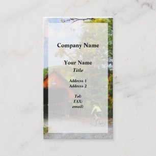 Bicyclist at Middle Bridge Woodstock VT Business Card