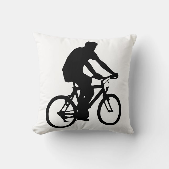 Bicyclist Silhouette Cushion (Front)