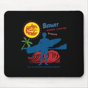Bidart Sque County France Surfer Silhouette Mouse Pad