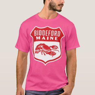 Biddeford Maine Retro Shield Red T-Shirt