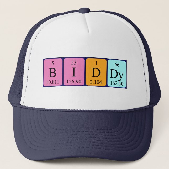 Biddy periodic table name hat (Front)