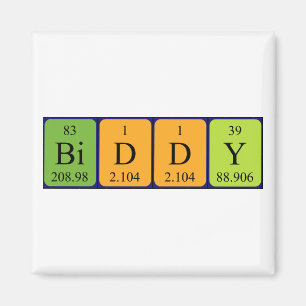 Biddy periodic table name magnet