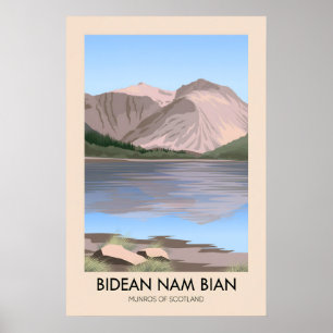 Bidean Nam Bian Munros Of Scotland Travel Poster