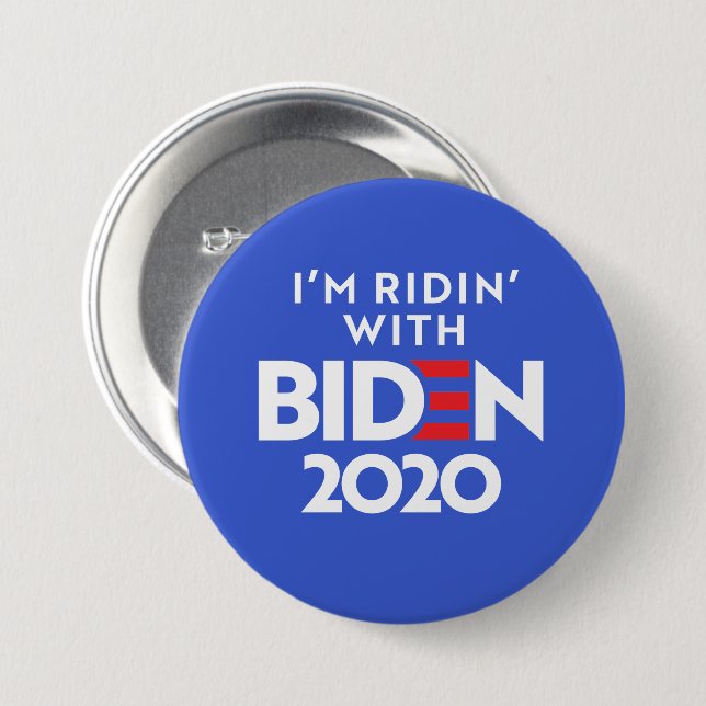 BIDEN 2020 - Ridin with Biden 7.5 Cm Round Badge (Front & Back)