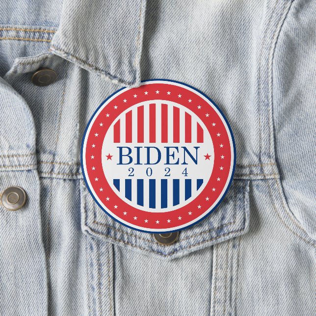 Biden 2024 10 cm round badge (In Situ)