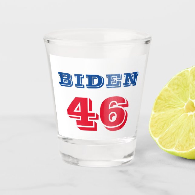 Biden 46 Collegiate Style Shot Glass (Front)