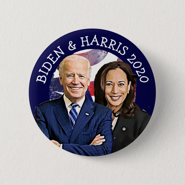Biden and Harris 2020 US Election Rally 6 Cm Round Badge (Front)