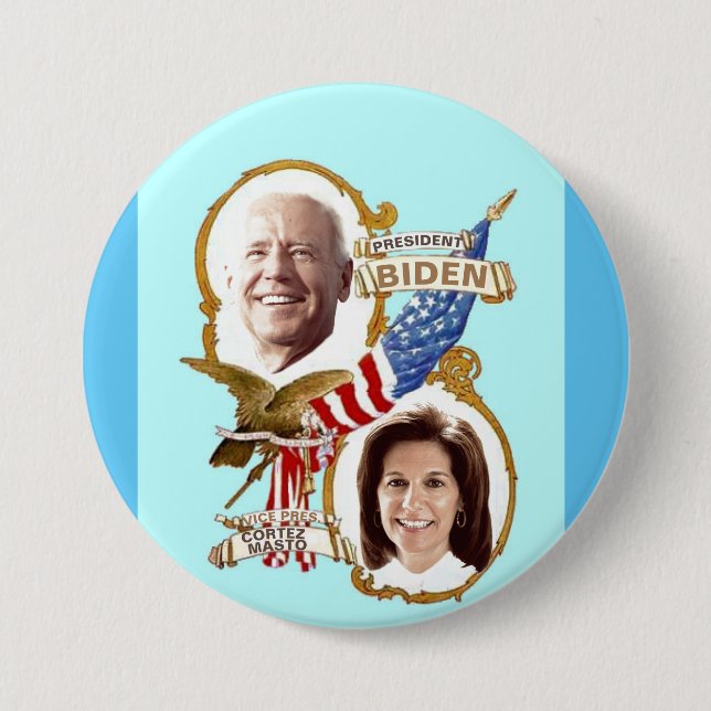 Biden/Cortez Masto 2020 7.5 Cm Round Badge (Front)