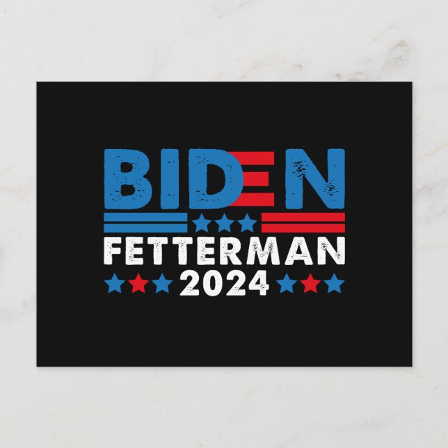 Biden Fetterman 2024  Postcard (Front)