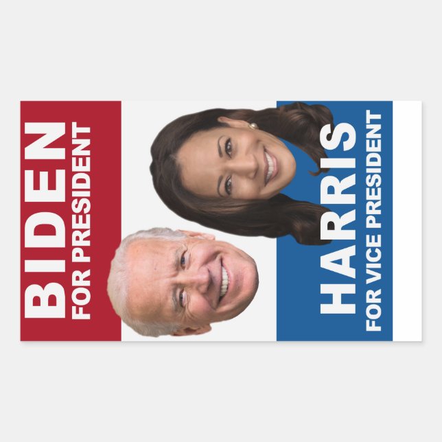 BIDEN for President, KAMALA HARRIS for VP Rectangular Sticker (Front)