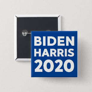 Biden Harris 2020 bold text on blue election 15 Cm Square Badge