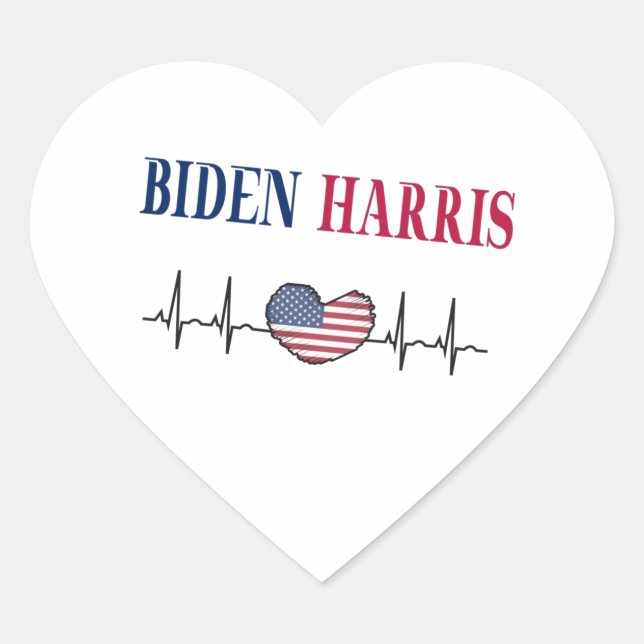 Biden Harris 2020 Heart Sticker (Front)