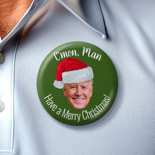 Biden Harris 2020 - Joe Santa Hat - C'mon Man 7.5 Cm Round Badge