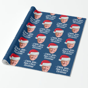Biden Harris 2020 - Joe Santa Hat - C'mon Man Wrapping Paper