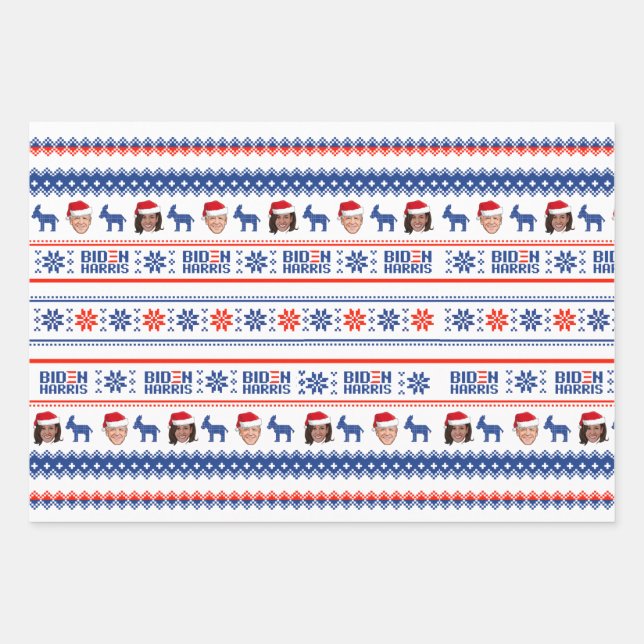 BIDEN HARRIS 2020 PATTERN WRAPPING PAPER SHEET (Front)
