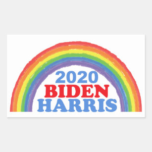 Biden Harris 2020 Rainbow Rectangular Sticker