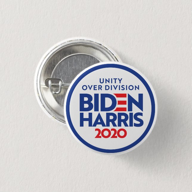 BIDEN HARRIS 2020: Unity Over Division 3 Cm Round Badge (Front & Back)
