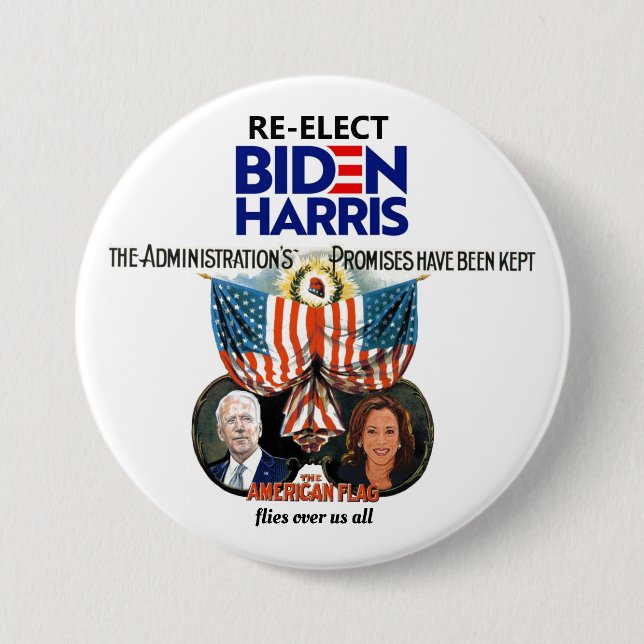 Biden Harris 2024 7.5 Cm Round Badge (Front)